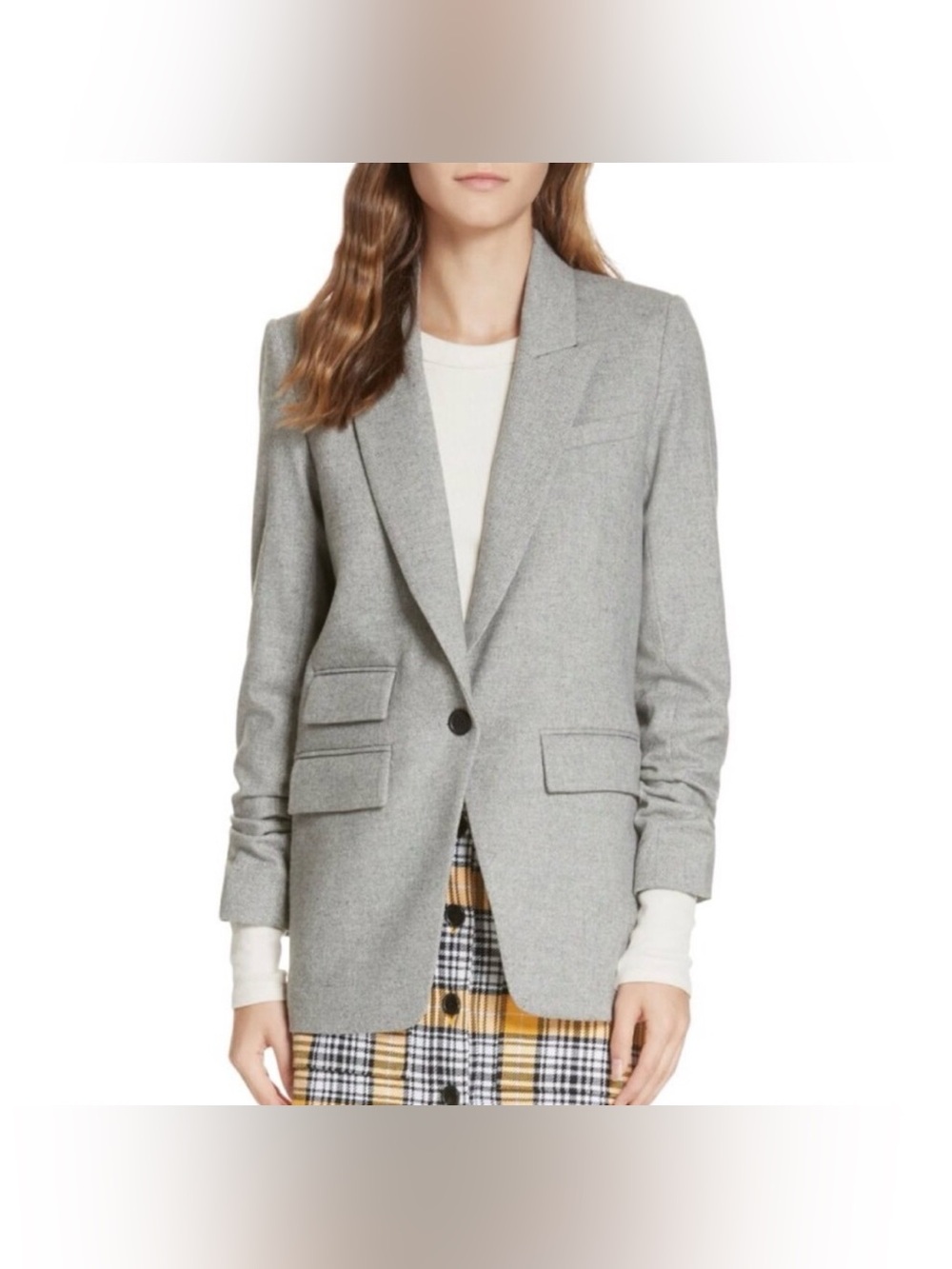 Veronica Beard Herringbone Martel Wool Blend Dickey Blazer Jacket - Picture 3 of 14